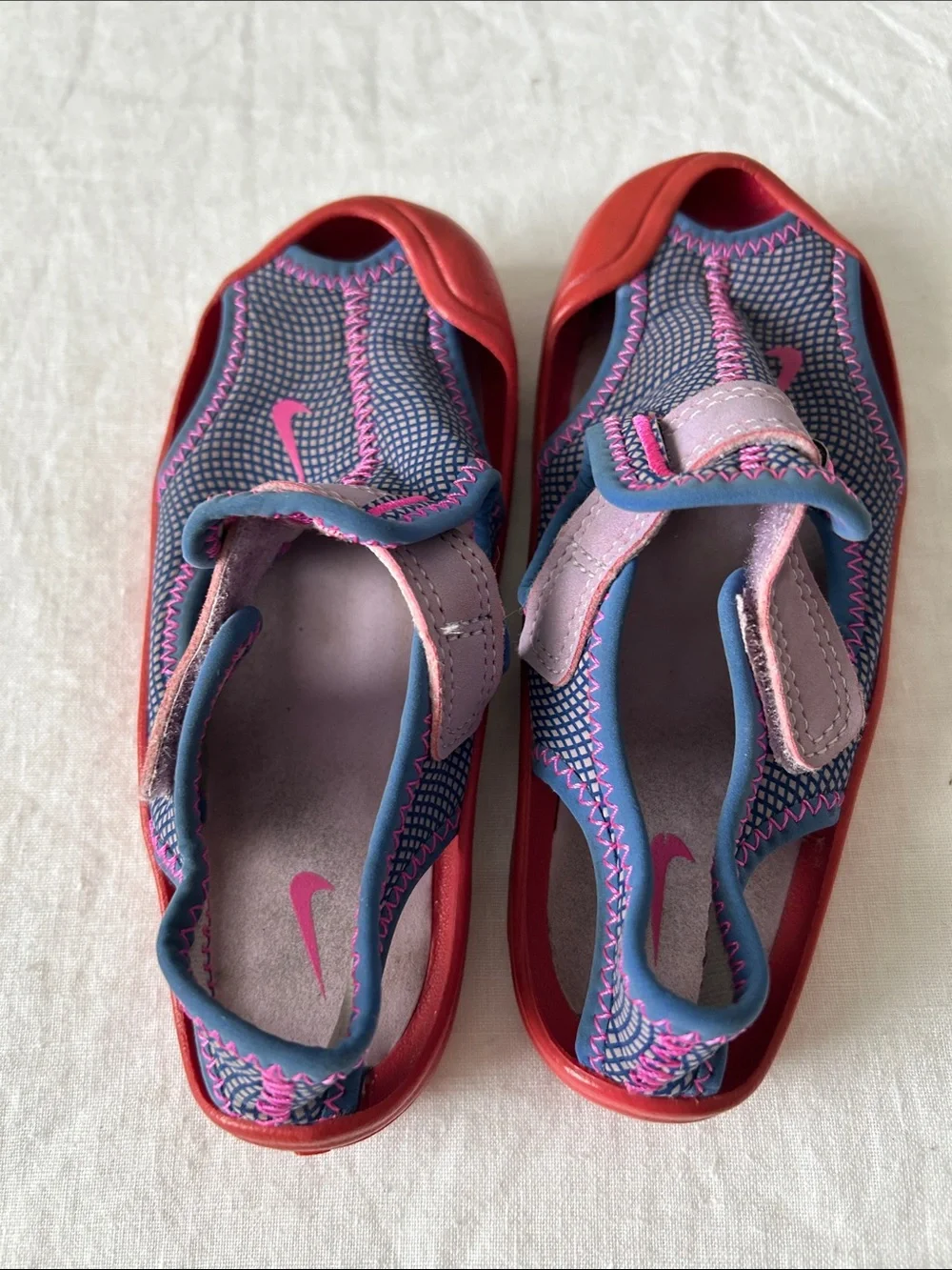 Nike Kids Navy, Pink and Red Open-Toe Water Sandals, Sz. 8, Gently Used.
